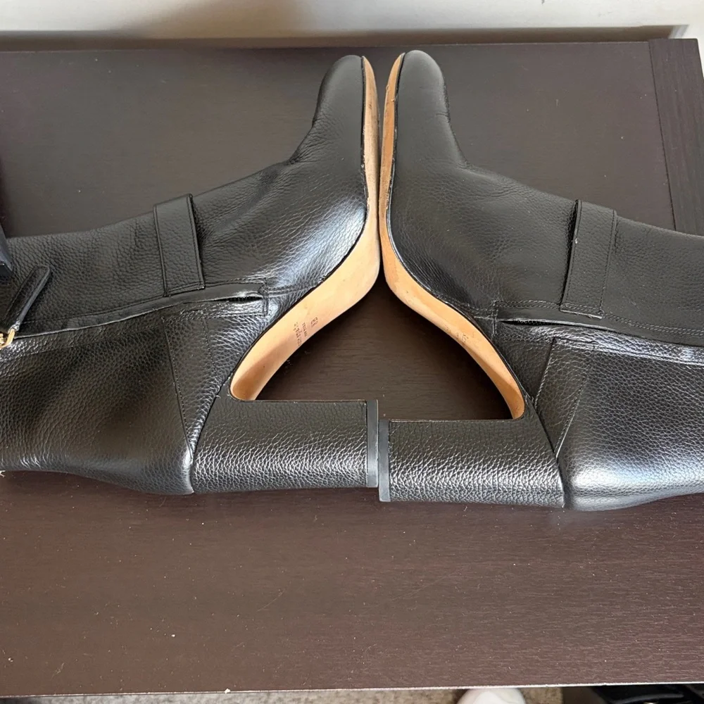 Kate Spade Thatcher Bootie Black Boot mini pebbled leather rounded closed toe 8